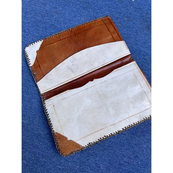 Vintage Leather Check Wallet - Picture 2 of 5